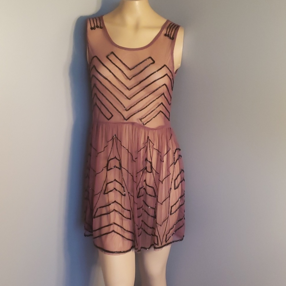 Beautiful Free People intricate beaded dress